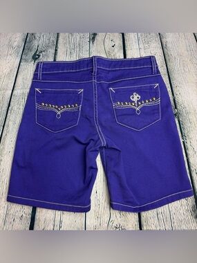 Southpole Y2K Purple Bermuda Shorts Low Rise Studded Streetwear Size 3 Juniors